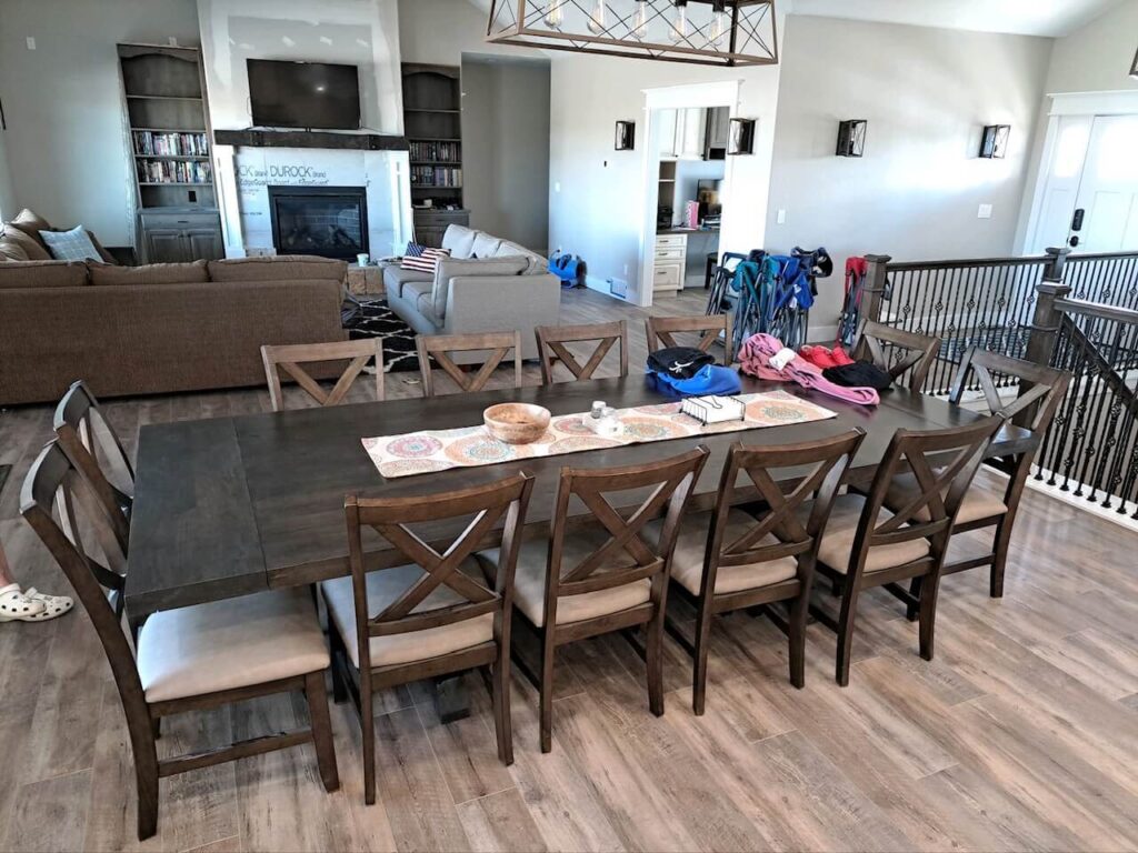 A dining table for a large family upstairs - Build by Fox in the Sawdust kitchen and dining tables