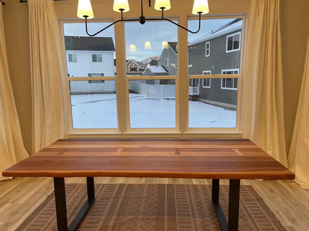 dining and kitchen table build and put on the window side in a house by Fox in the Sawdust